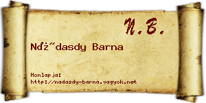 Nádasdy Barna névjegykártya