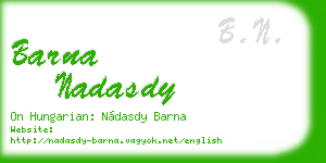 barna nadasdy business card